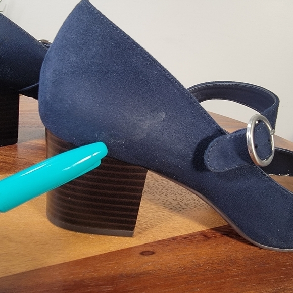 Style & Co Blue Faux Suede Mary Jane heels Size 9.5 - Picture 13 of 17